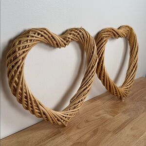 Bundle of two Heart-Shaped Wicker Wall Decor